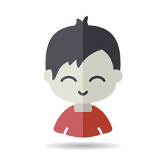 Man boy character face avatar vector icon