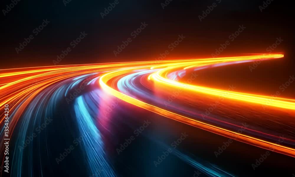 Poster dynamic abstract background with motion blur light streaks for high speed concept