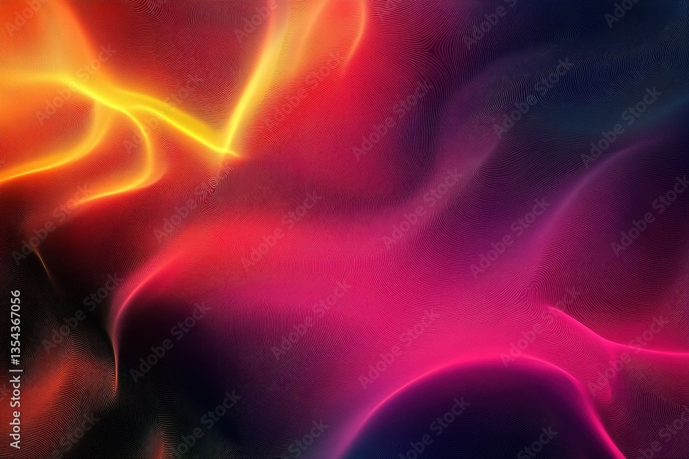 Poster abstract grainy color gradient background orange pink glowing abstract wave black noise texture back