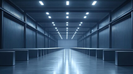 Obraz premium Empty warehouse interior, industrial style