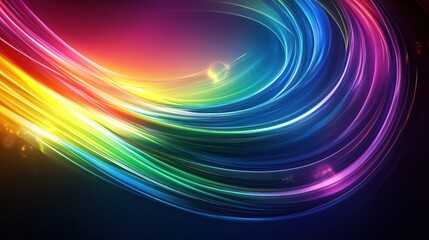 Obraz premium Dynamic Abstract Background with Swirling Rainbow Rings