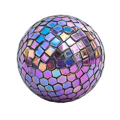 Iridescent mosaic sphere decorative art piece colorful design