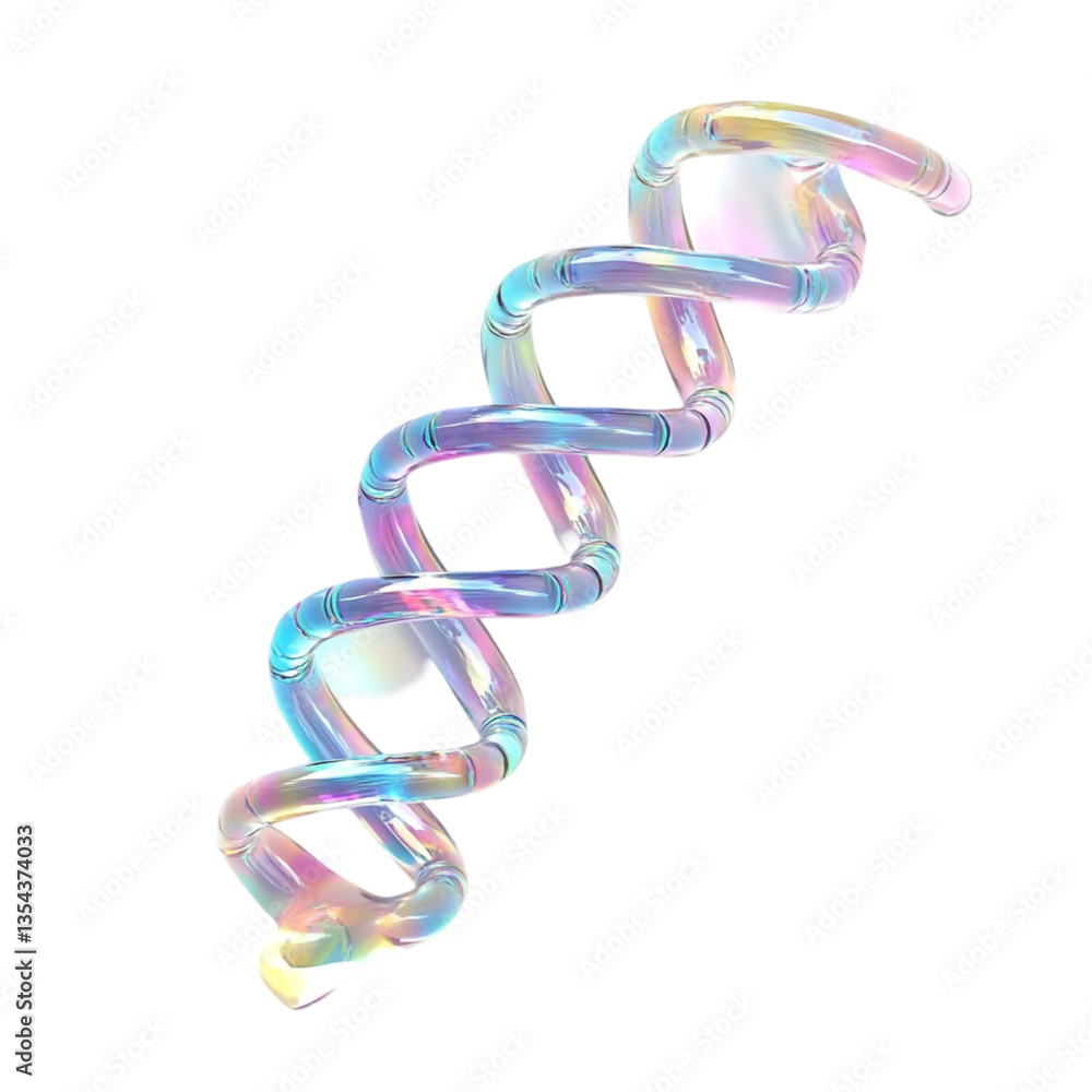 Poster iridescent helix abstract art digital design colorful lines