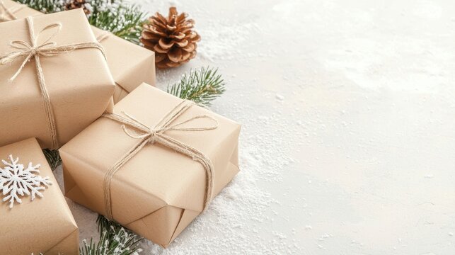 Kraft Paper Christmas Presents