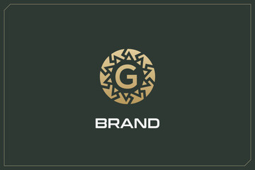 G Letter Gold trademark brand logo 