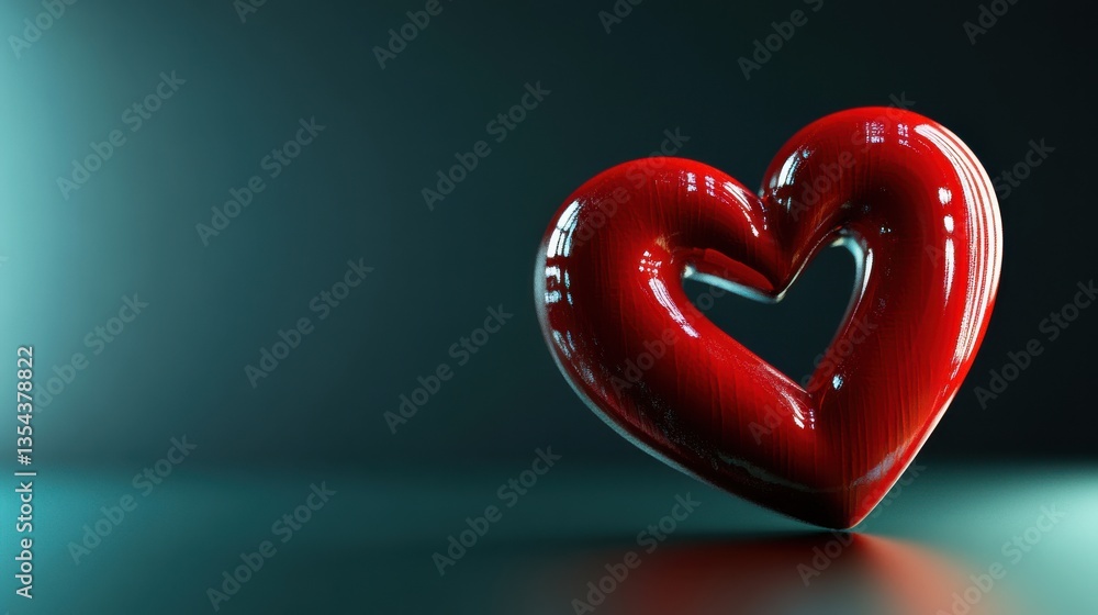 Poster text design with a heart element and romantic style.