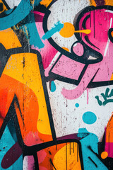 Abstract Graffiti with Bright Colors Design