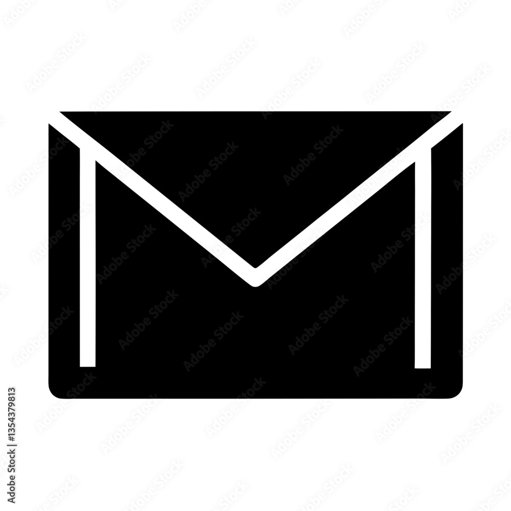 Aufkleber black mail icon on black background with envelope symbol and 3d design for email communication and m