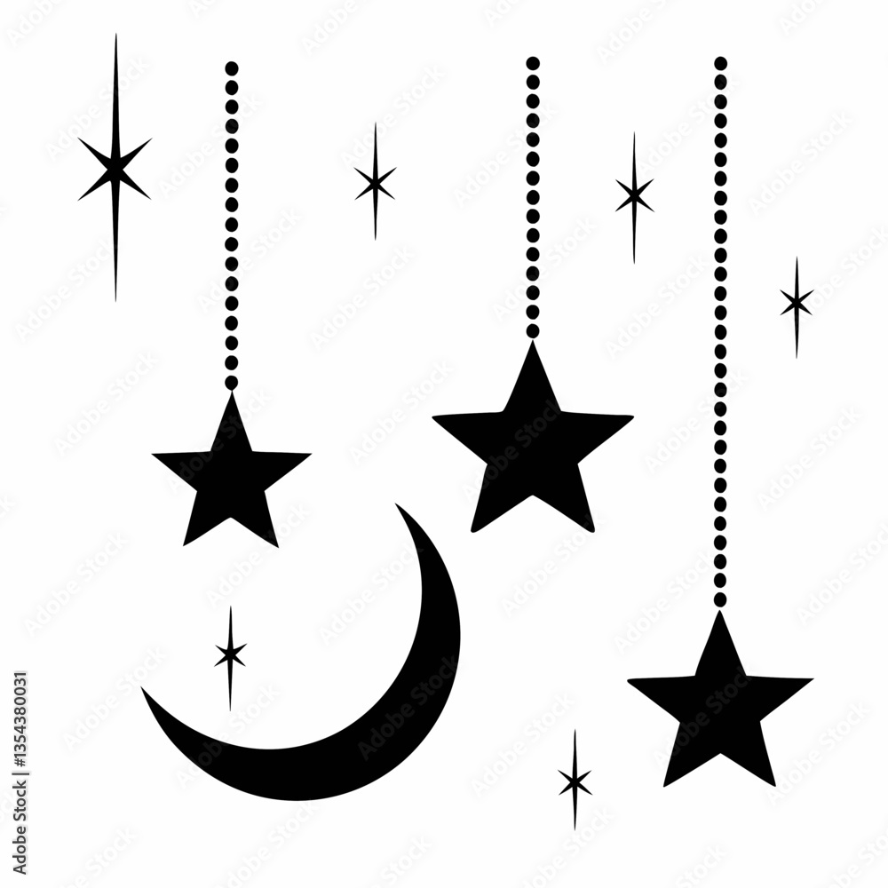 Poster a vector set of compass illustrations with stars and design elements, including symbols, shapes, and