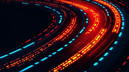 Abstract glowing circular light trails.