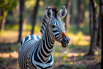 Elegant Zebra Showcasing Its Striking Stripes in Bright, Vibrant Colors Against a Dynamic Background, Vibrant Wallpaper