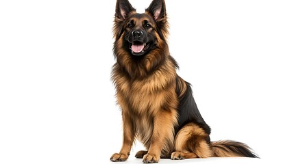 Happy German Shepherd sitting.