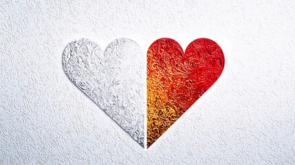 Two Hearts for One Love, Textured Background.