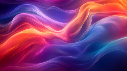 Obraz premium Abstract colorful flowing waves of light create dynamic energy and ethereal smooth design.