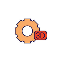 3D Setting icon design with white background stock illustration