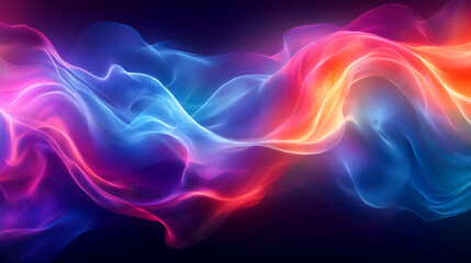 Fototapeta premium Glowing Colorful Waves of Light Abstract Artistic Background Design