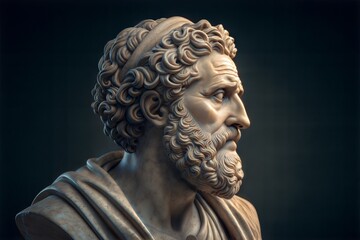 Detailed 3D Render of a Classical Bust, Evoking Wisdom and History