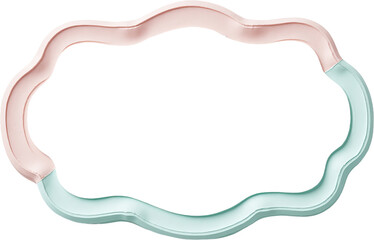 Wavy Pink and Blue Frame with transparent background