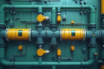 Graphic layouts for advertising focused on water management systems and infrastructure design