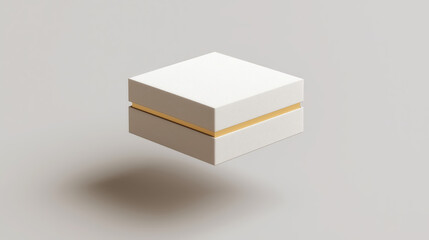Obraz premium 3D mockup of a luxurious cardboard box suspended in mid-air