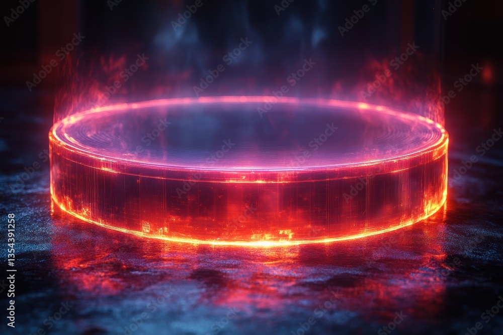 Poster visual representation of a glowing circular graphic layout emphasizing security concepts