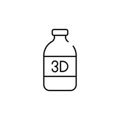 Resin Bottle icon design with white background stock illustration