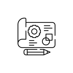 3D blueprint icon design with white background stock illustration