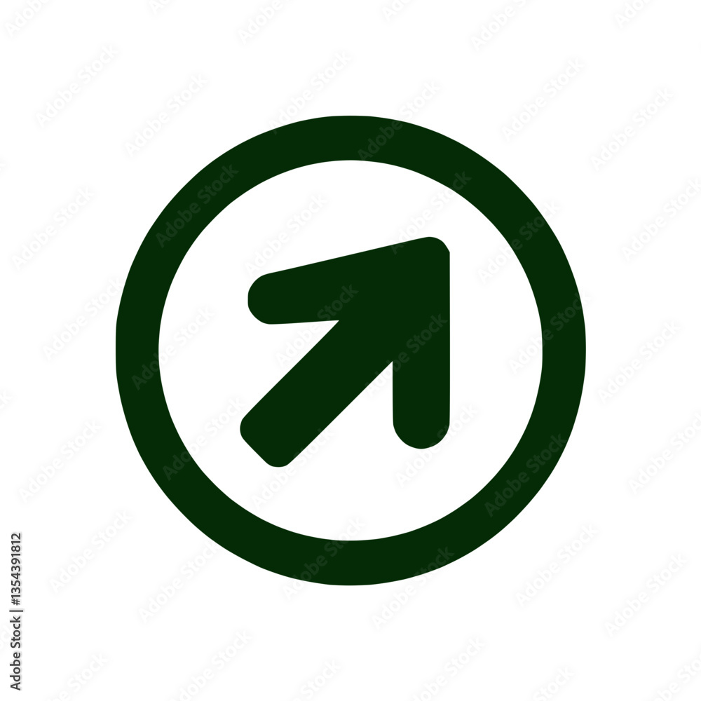 Poster icon of an upward arrow in a circular shape
