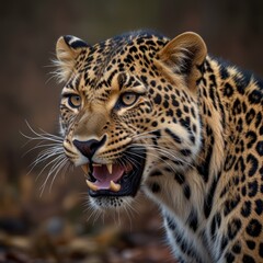 Obraz premium Close-up of a leopard's head