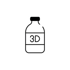 Resin Bottle icon design with white background stock illustration