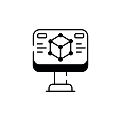 3D Modeling icon design with white background stock illustration