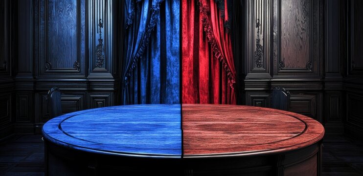 Divided political groups in the us represent a culture war and voter divisions conservative and liberal ideas clash in election debates