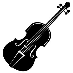 Obraz premium violin silhouette vector icon white background