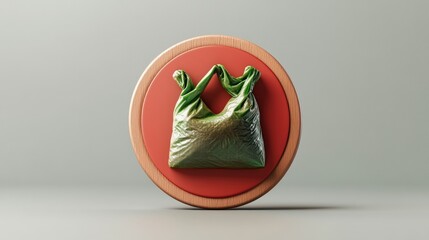 Vibrant red bag placed on a bold red surface representing shopping and environmental awareness in daily life