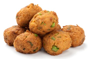 Dal vada pile isolated on white background, indian snack