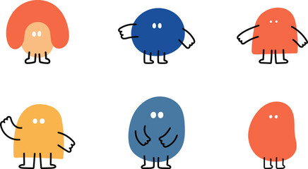 Cute cartoon doodle character. Funny cartoon character illustration. Vector design element for art, logo, social media, branding, print, sticker, poster, banner, ETC.