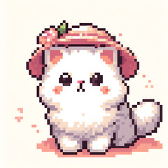 Pixel art illustration of cat