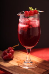 wine cocktail with grapes