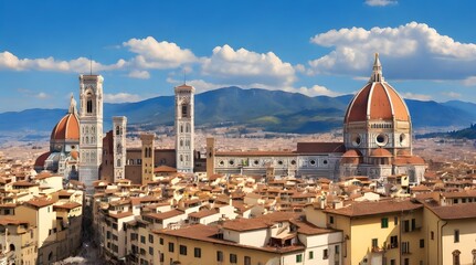 Fototapeta premium Florence Duomo Italy Santa Maria del.generative.ai