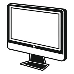 Monitor Silhouette Symbol Tech Device in Black