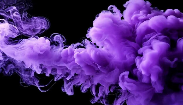 Purple smoke swirling against a black background  