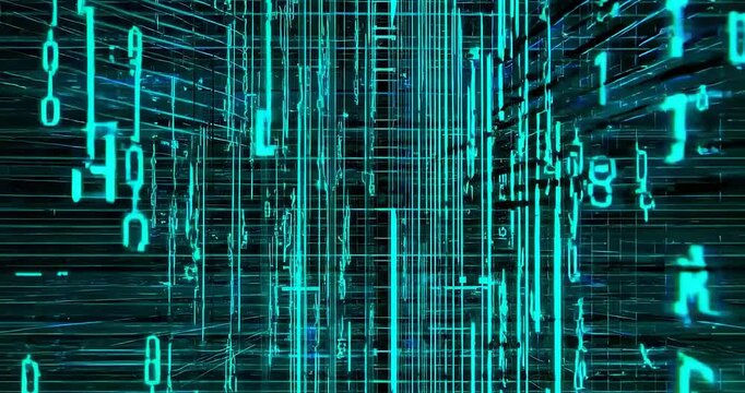 Digital code processing system, Abstract internet technology concept