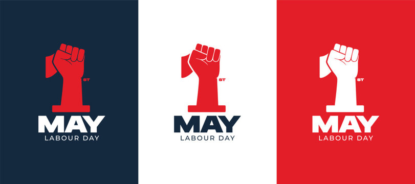 1st Internationl May Labor Day, typography emblem