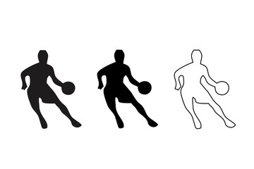Basketball Shilosilhouette of men playing basketball on a white background vectoruet.eps