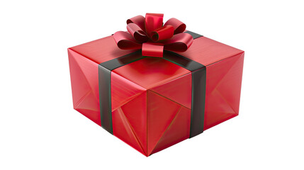 Obraz premium Gift of Festive Cheer: A beautifully wrapped present adorned with a vibrant ribbon, poised to be gifted, symbolizing the joy of giving and celebration.