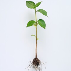 Generic Tree Seedling View Roots Green Background.