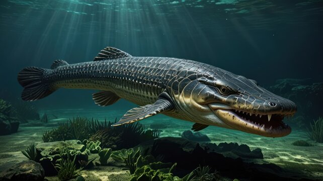 Prehistoric fish underwater scene (1)