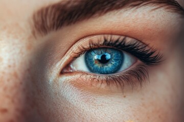 Obraz premium Close-up of a Beautiful Blue Eye