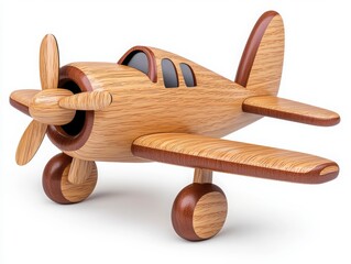 Vintage Wooden Toy Airplane for Children and Decorative Use