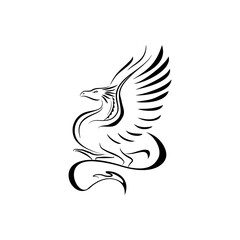 Obraz premium dragon line logo vector design 